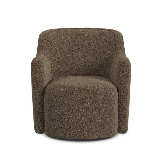 Upholstered Swivel Boucle Accent Chair Dark Brown - Homepop: Polyester Fabric, Plywood Frame, No Assembly Required : Target