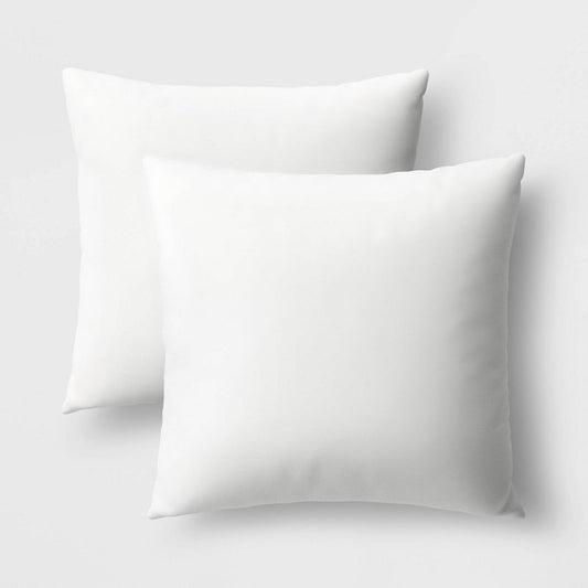 2pk Throw Pillow Insert Set White - Room Essentials™: Indoor Polyester Fill, 16x16 Square Shape, Sewn Seam Closure : Target