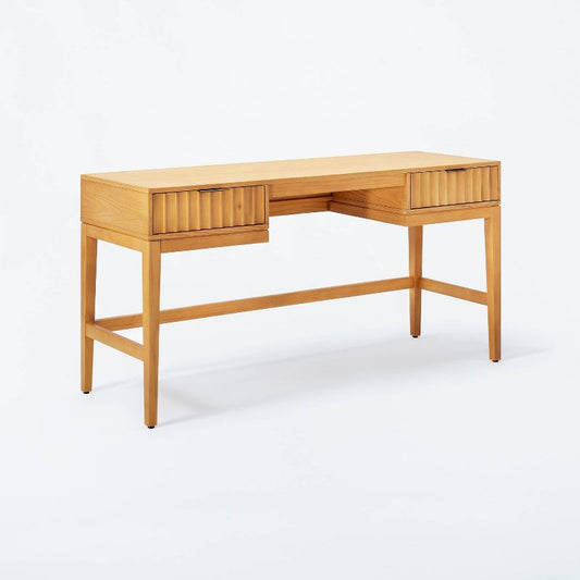 Thousand Oaks Wood Scalloped Desk Brown - Threshold™ Designed With Studio Mcgee: Mid-century Style, 60" Writing Surface : Target