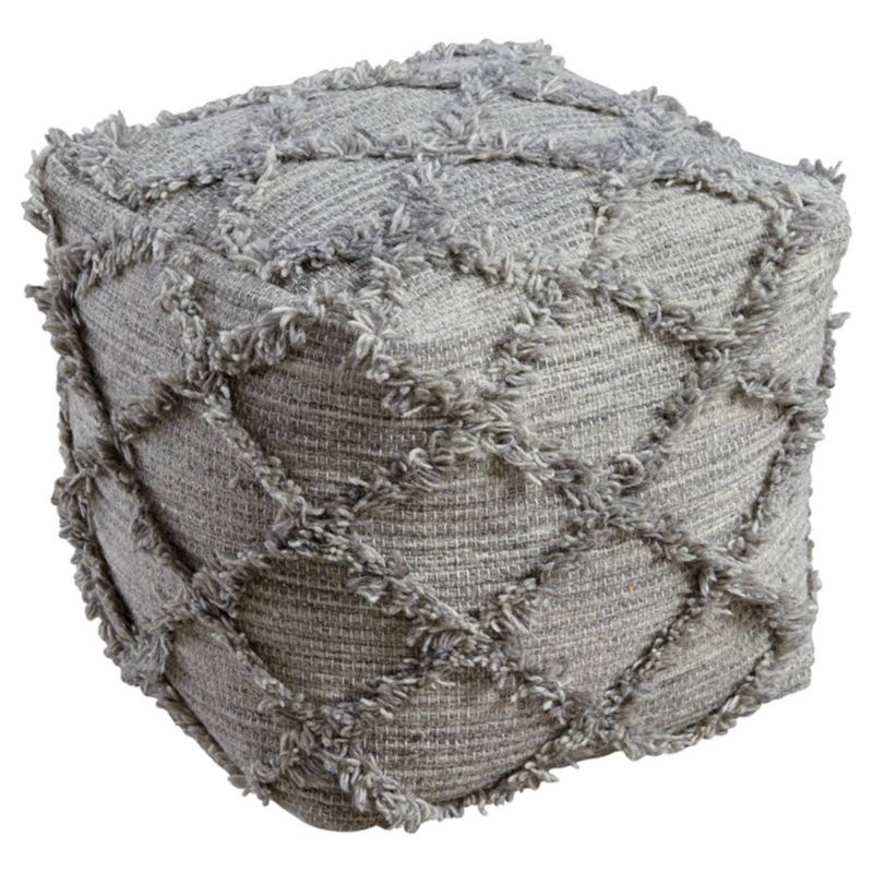 Adelphie Moroccan Inspired Pouf Natural/gray - Signature Design By Ashley: Handwoven, Textured Surface, No Assembly Required : Target