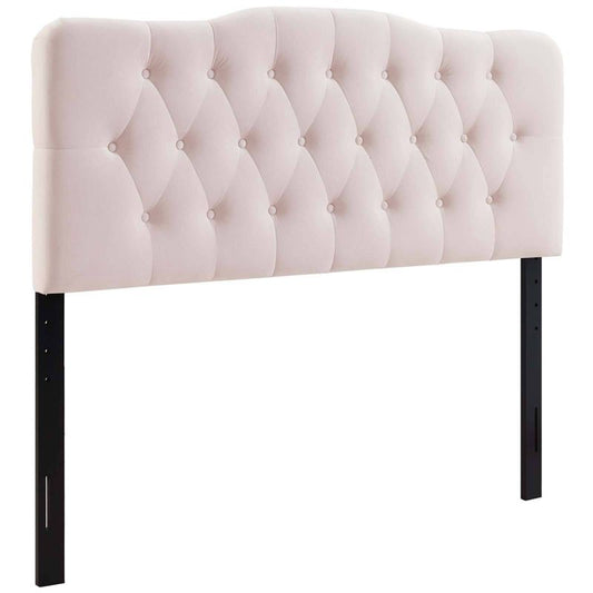 Full Annabel Diamond Tufted Performance Velvet Headboard Pink - Modway