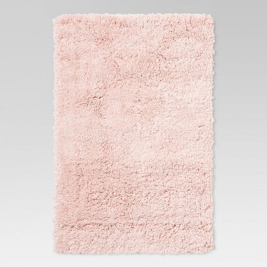 4'x5'6" Washable Plush Shag Accent Rug Pink - Room Essentials