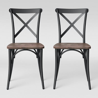 Set of 2 Malden French Bistro Dining Chair Matte Black - Threshold&#8482;
