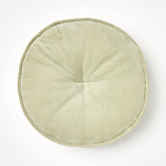 Velvet Round Throw Pillow Light Sage - Threshold designed with Studio McGee: Indoor Decorative Cushion, 13"