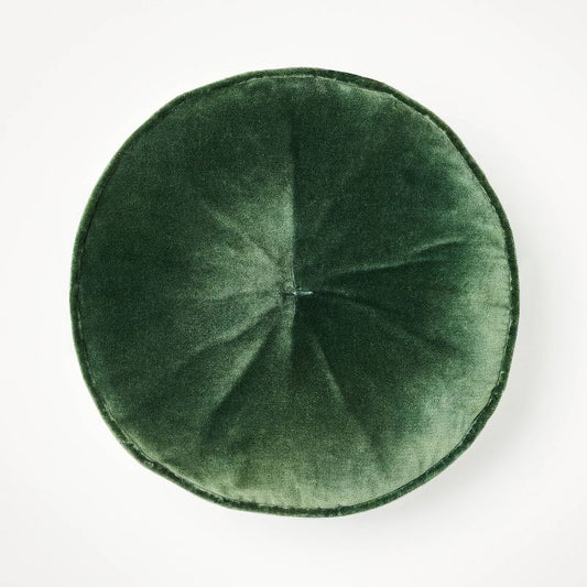 Velvet Round Throw Pillow Moss Green - Threshold designed with Studio McGee