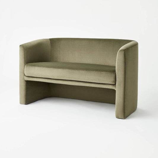 Vernon Loveseat Velvet Olive - Threshold designed with Studio McGee: Plywood Frame, No Assembly Required