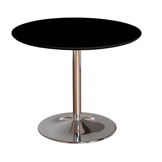 Hillboro Round Dining Table Metal Base Dark Black - Buylateral: Chrome Pedestal, Seats Four, Modern Style : Target