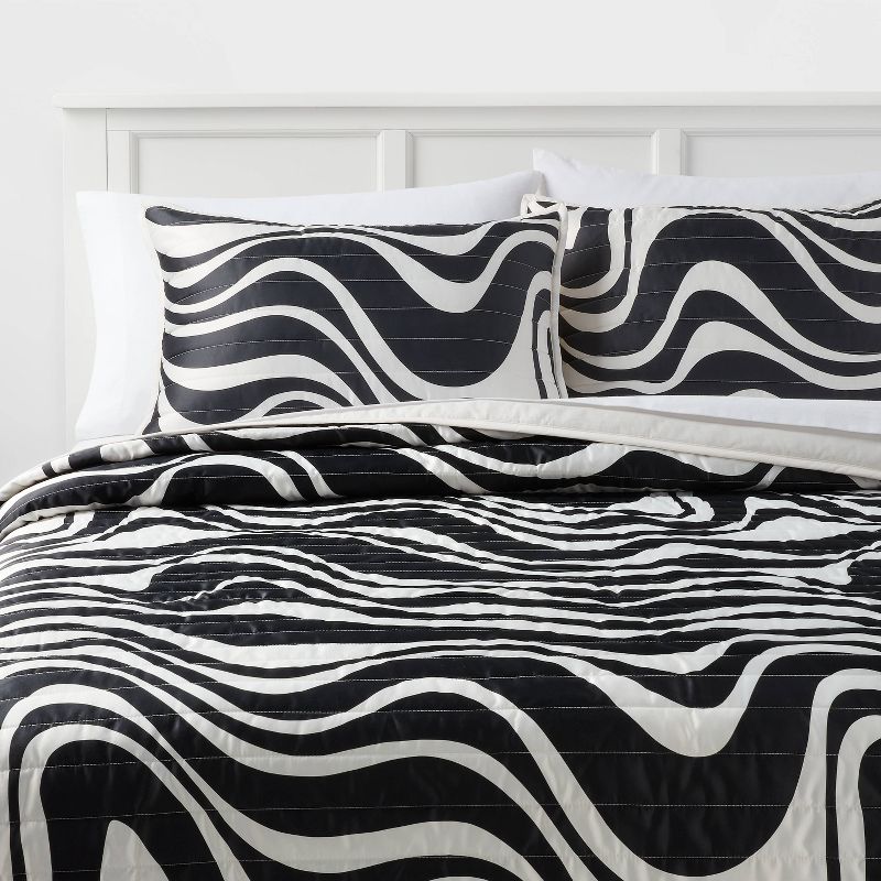 Full/queen Satin Quilt Black - Room Essentials™: Lightweight, Machine Washable, Oeko-tex Certified : Target