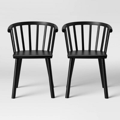 Set of 2 Balboa Barrel Back Dining Chair Black - Threshold