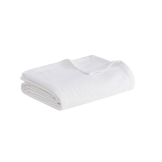 King 100% Cotton Gauze Bed Blanket White - Clean Spaces