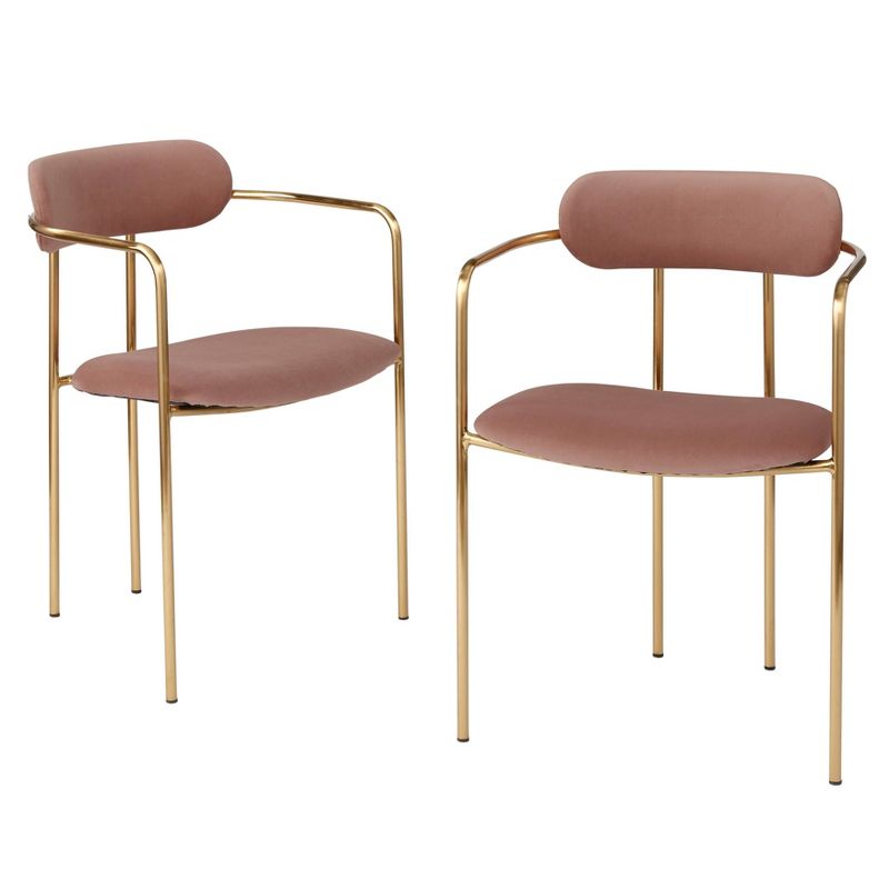 Set of 2 Healey Retro Velvet Dining Armchairs - Buylateral