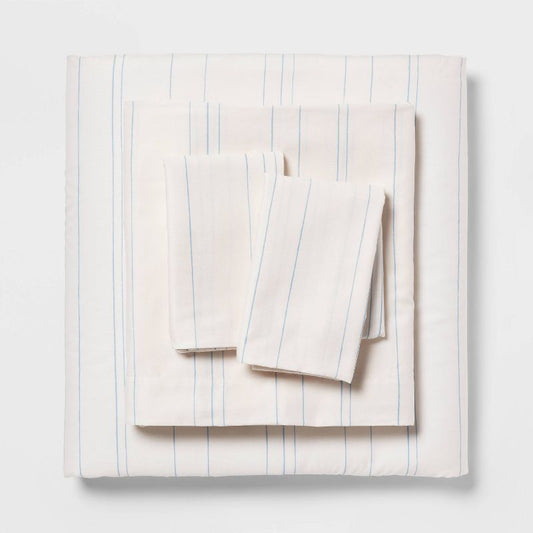 Twin/twin Xl Easy Care Cotton Blend Sateen Sheet Set Striped - Room Essentials™: 225 Thread Count, Oeko-tex Certified : Target