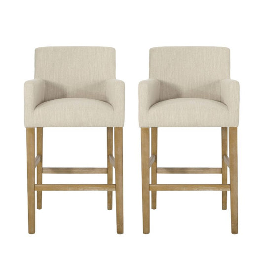 Set of 2 30.5" Armga Contemporary Fabric Upholstered Wood Counter Height Barstools - Christopher Knight Home