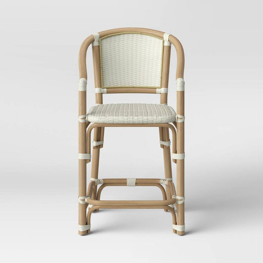 Parksley Rattan And Woven Counter Height Barstool White - Threshold™: Nautical Coastal Style, No Assembly Required : Target