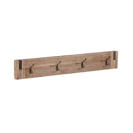 40" Wide Woodstock Acacia Wood With Metal Inset Coat Hook Brushed Driftwood - Alaterre Furniture: Wall Mounted, Entryway Storage, 4 Hooks : Target