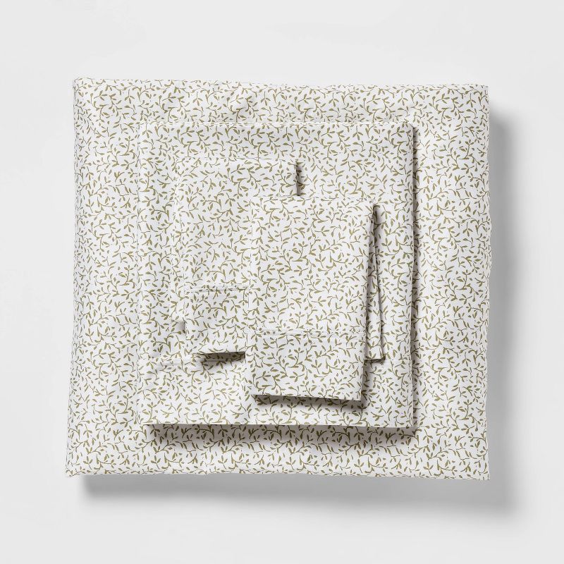 Full Printed Performance 400 Thread Count Sheet Set Green Vine - Threshold