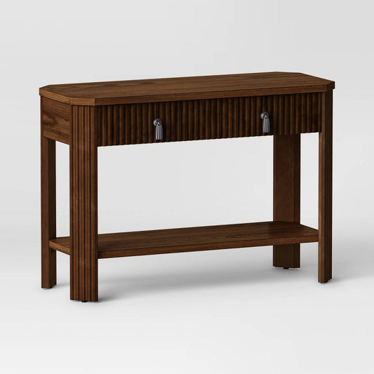 46" Laguna Nigel Fluted Wooden Console Table Brown (fa) - Threshold™ Designed With Studio Mcgee: No Assembly, Rectangular Shape : Target