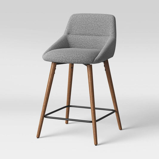 Timo Swivel Counter Height Barstool With Wood Base Gray - Threshold™ : Target
