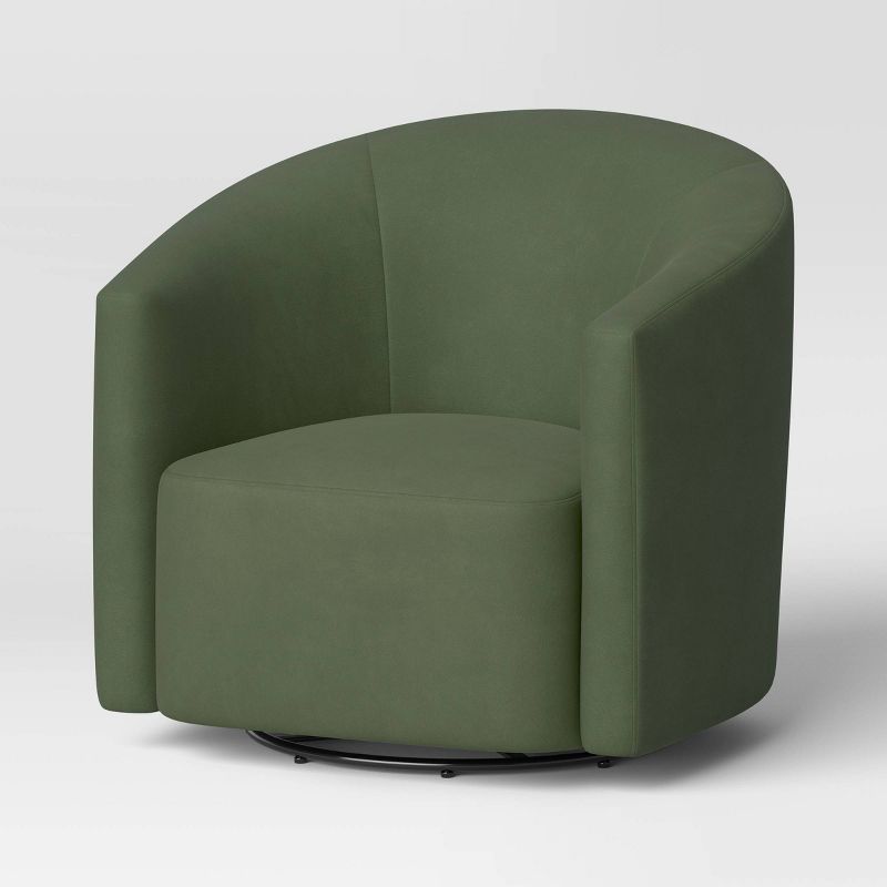 Large Aveline Swivel Chair Olive Velvet - Threshold™ : Target