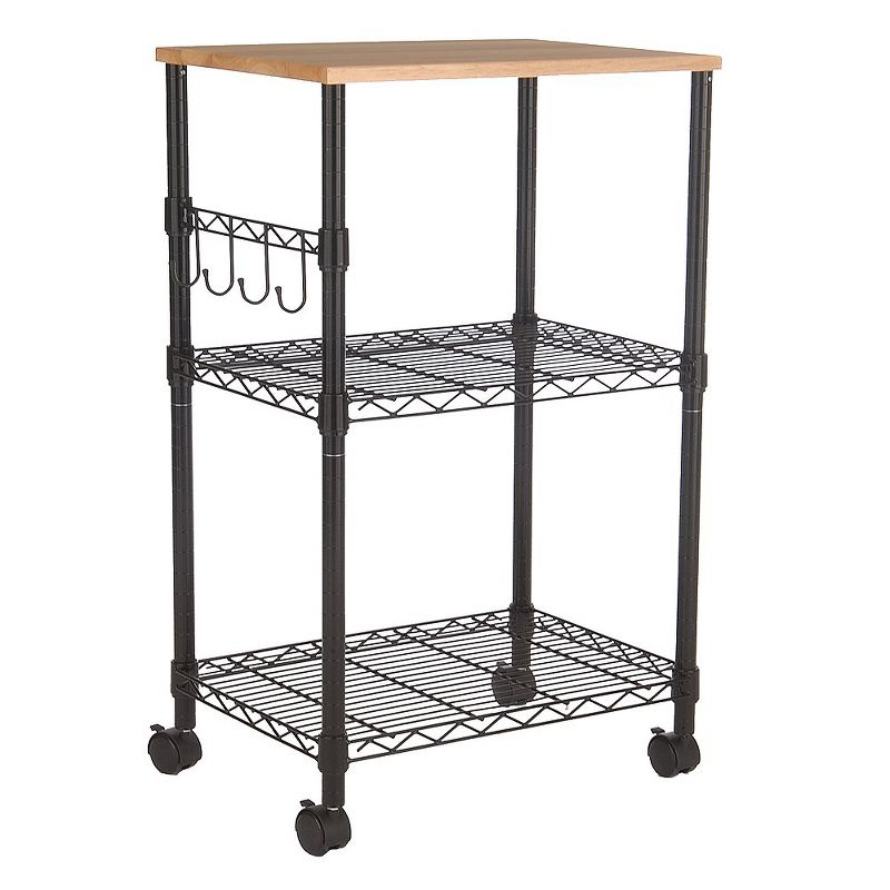 Microwave Cart - Black - Room Essentials™: Utility Storage with Locking Wheels, 34" Height
