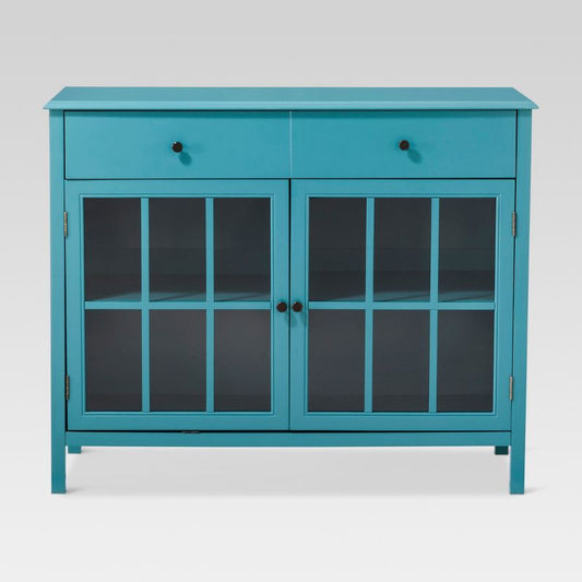 Windham 2 Door Accent Buffet, Cabinet with Shelves - Teal - Threshold