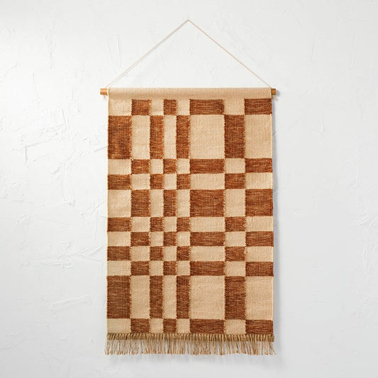 24" x 36" Hand Woven Jute/Polyester Wall Art with Wooden Dowel - Threshold: Boho-Chic, Textured Look, Easy to Hang