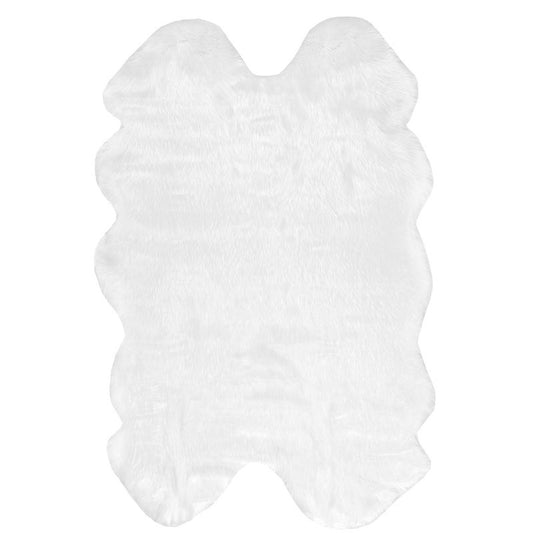 nuLOOM Tianna Faux Sheepskin Shag Area Rug, Shaped 3' 6" x 6', White