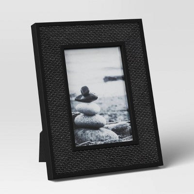 8"x10" Caning Table Frame Black - Threshold: Modern Rectangular Photo Display, Wall Mount & Easel Back