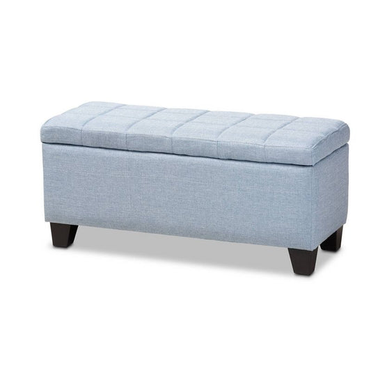 Fera Storage Ottoman Light Blue - Baxton Studio: Upholstered Bench, Modern Rectangle Shape, Plywood Frame : Target