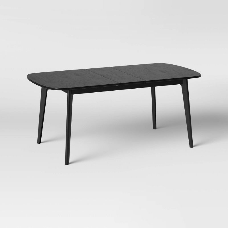 Astrid Mid-century Extension Dining Table Black - Threshold™: Modern Extendable Kitchen Table, Seats 4 : Target