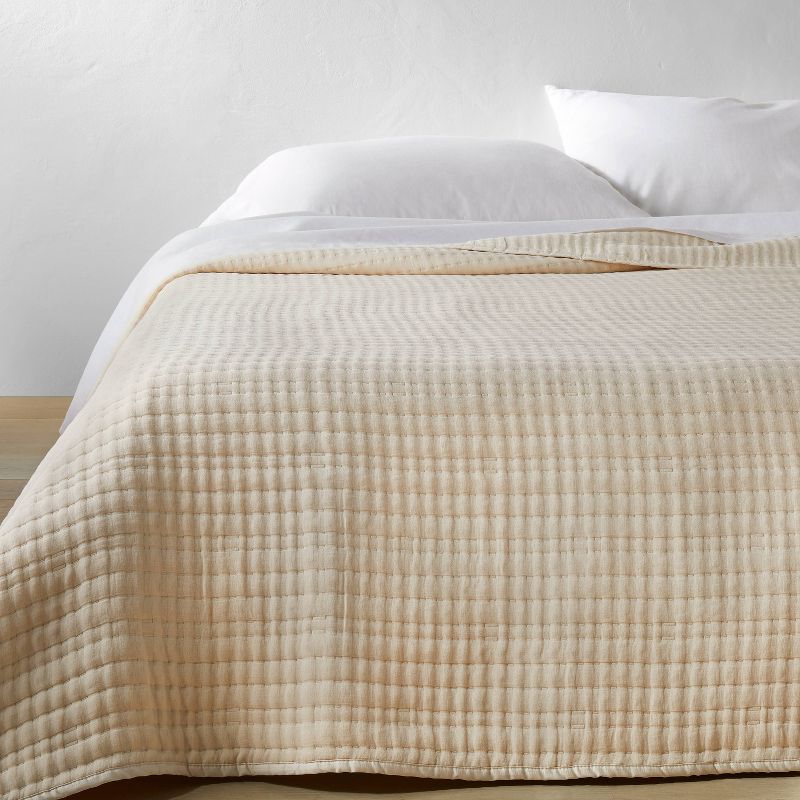 King Lyocell Cotton Blend Coverlet Natural - Casaluna