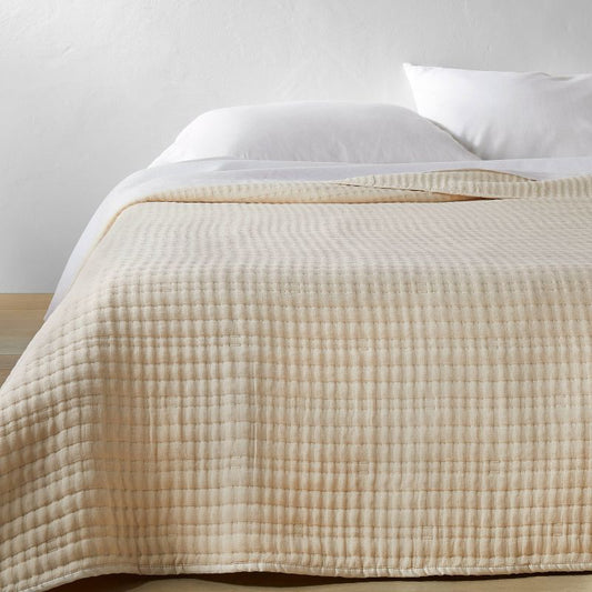 King Lyocell Cotton Blend Coverlet Natural - Casaluna