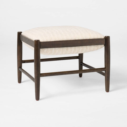 Wood Frame Pillow Top Ottoman Cream - Threshold™ with Studio McGee