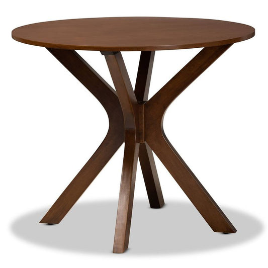 35 Kenji Wide Round Wood Dining Table Walnut - Baxton Studio
