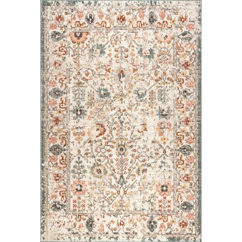 Nuloom Lenore Floral & Paisley 7x9 Area Rug for Living Room Bedroom Dining Room Kitchen, Beige/Multicolor