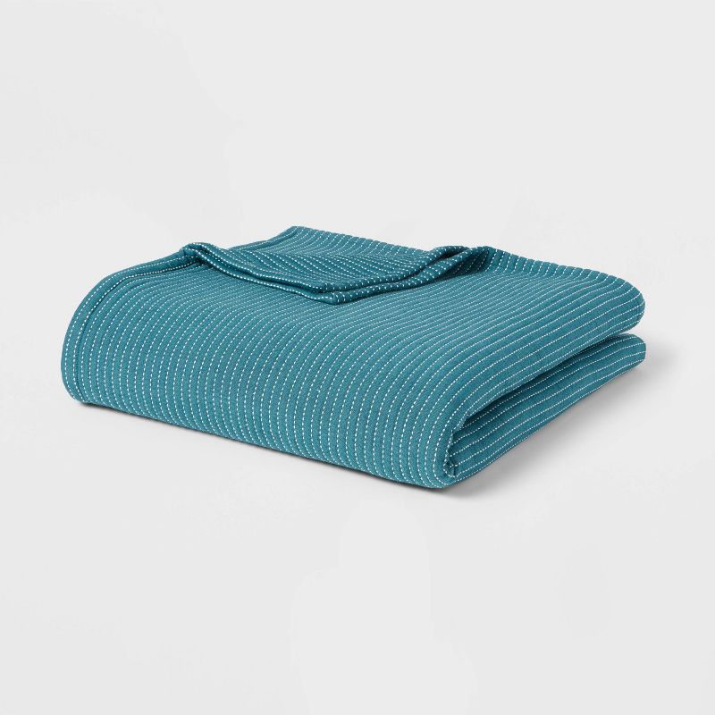 Full/Queen Matelassé Bed Blanket Blue - Threshold