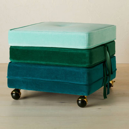 Marin Stackable Pouf With Casters: Velvet Upholstered, No Assembly - Opalhouse™ Designed With Jungalow™ : Target