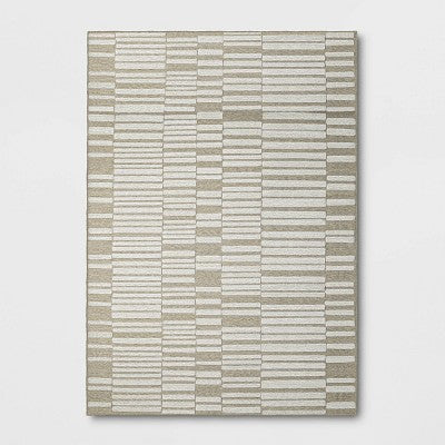 5'x7' Handloom Tufted Wool Area Rug Heathered Cream - Threshold