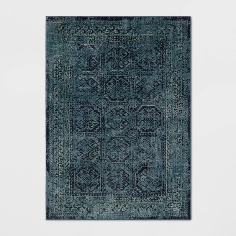 5'x7' Overdyed Area Rug Turquoise - Threshold
