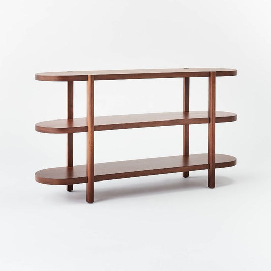 32" Portola Hills 3 Shelf Horizontal Bookcase Walnut - Threshold™ Designed With Studio Mcgee: Wood Veneer, Metal Hardware : Target