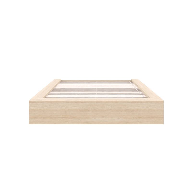 Nexera Queen James Platform Bed Natural Blonde: Engineered Oak Finish, Minimalist Design, No Box Spring Needed : Target