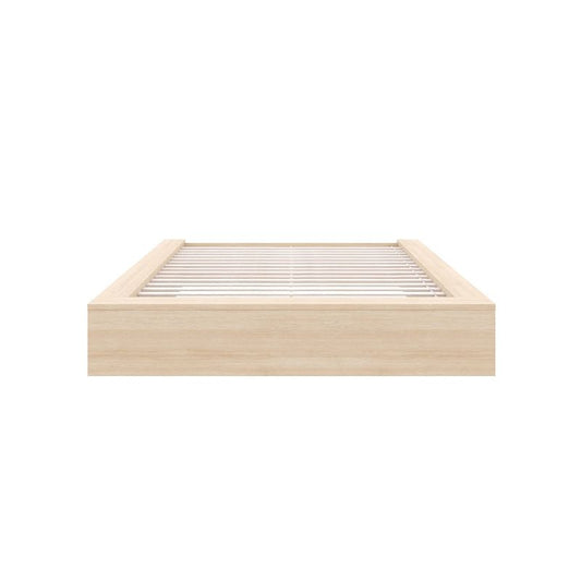 Nexera Queen James Platform Bed Natural Blonde: Engineered Oak Finish, Minimalist Design, No Box Spring Needed : Target