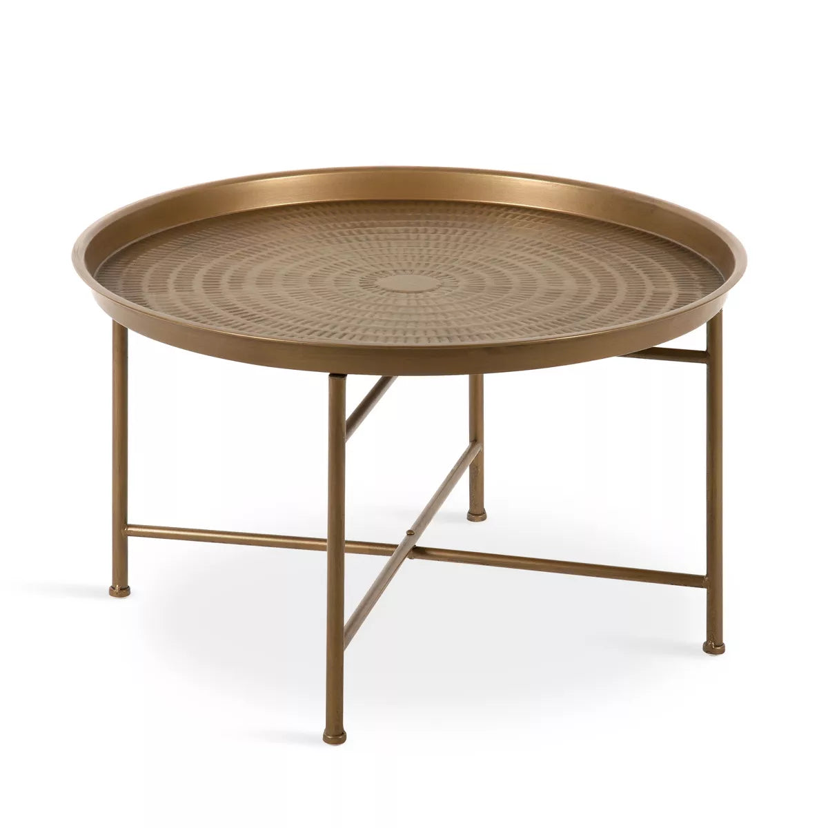 Kate and Laurel Mahdavi Round Metal Coffee Table