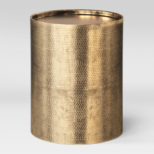 Manila Cylinder Drum Accent Table Gold - Threshold™: Modern Luxury Metal No Assembly Required : Target