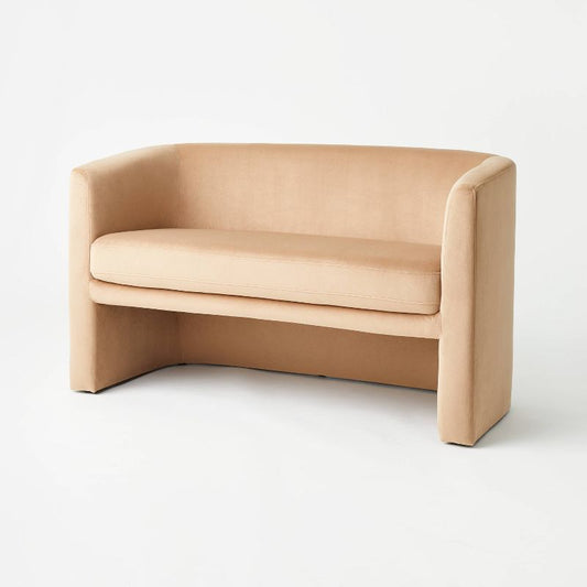 Vernon Loveseat Velvet Light Brown: Upholstered Plywood Frame, No Assembly - Threshold designed w/Studio McGee