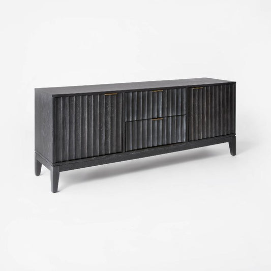 Thousand Oaks Wood Scalloped Tv Stand For Tvs Up To 60" Black - Threshold™ Designed With Studio Mcgee : Target
