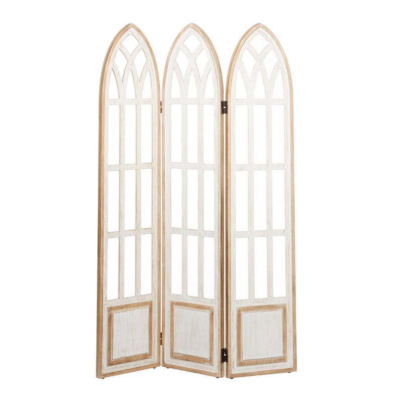 Farmhouse Wood Room Divider Screen White - Olivia & May: Elegant 3-panel Partition, No Assembly Required : Target