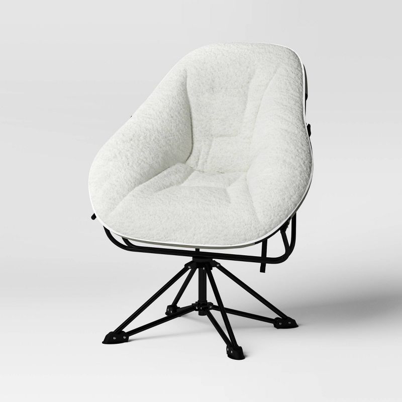 Padded Hex Swivel Chair Cream - Room Essentials™: Upholstered College Dorm Essential, No Assembly Required