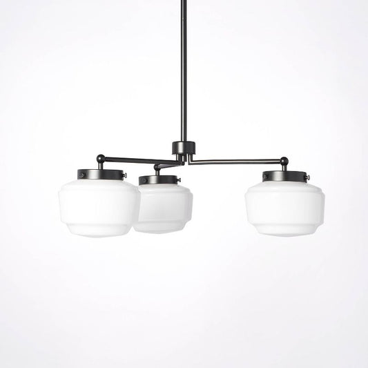 3-arm Milk Glass Chandelier Ceiling Light Black Finish - Hearth & Hand™ With Magnolia: Matte Iron Farmhouse Style, Ul Listed, E26 : Target