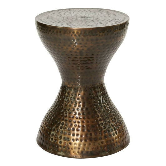 Modern Hourglass Hammered Metal Accent Table Bronze - Olivia & May: Iron Round Side, No Assembly Required : Target